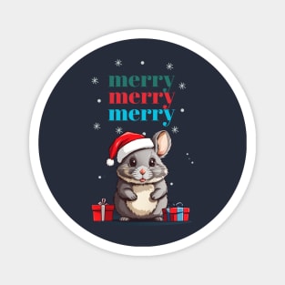 Christmas Chinchilla Magnet